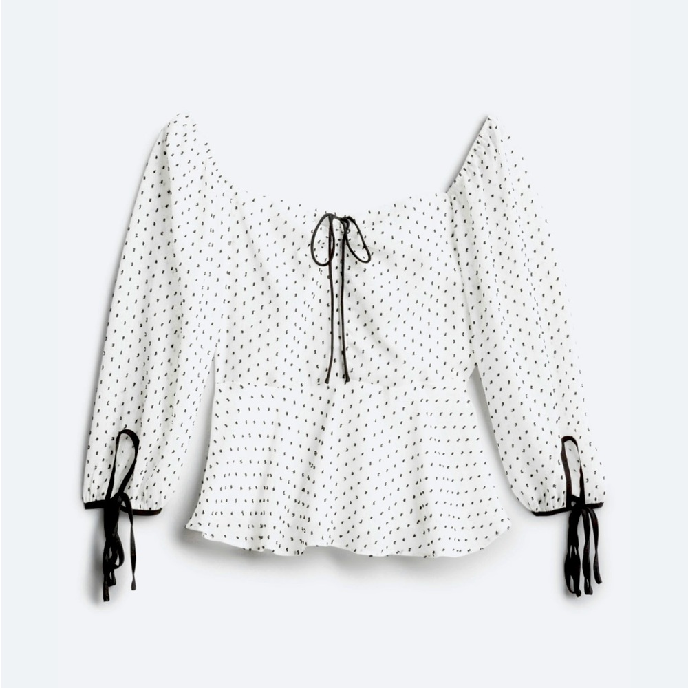 4SI3NNA Banbury Printed Peplum Blouse - Size Large